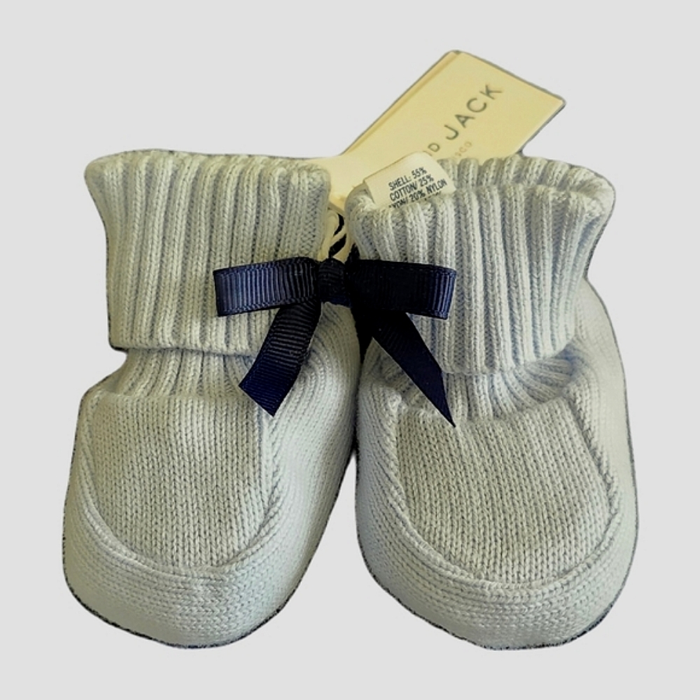 Janie and Jack Knit Baby Blue Booties